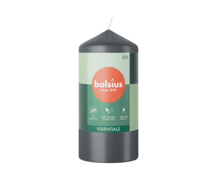 Bolsius Essentials Bougie émoussée 120/58 Stormy Grey