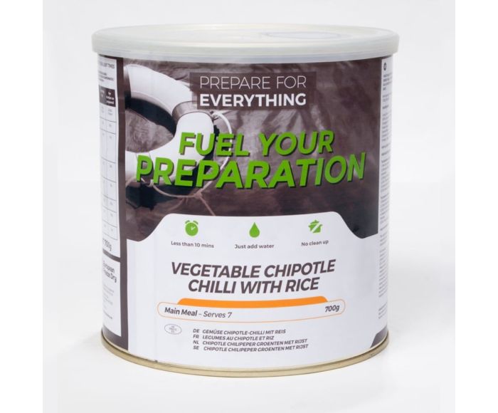 Emergency Food Chili Végétarienne aux Légumes avec Riz Boîte main product photo