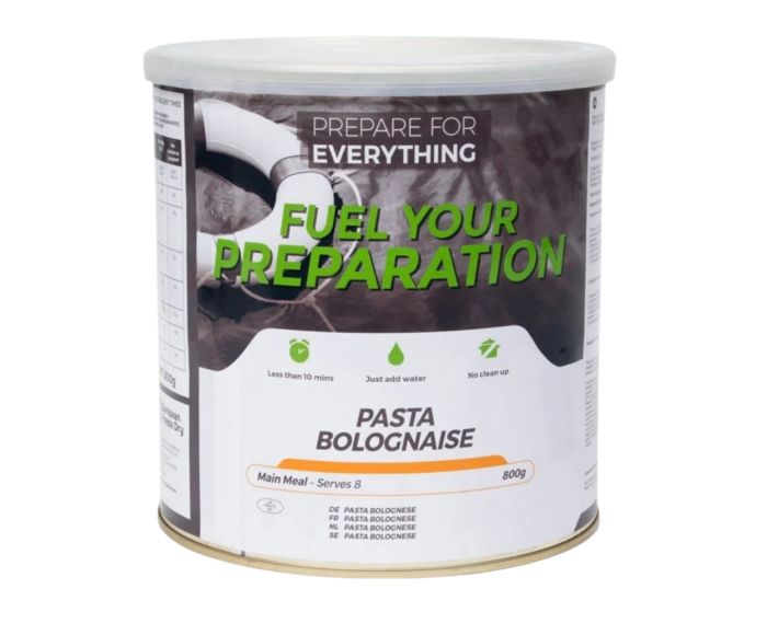 Rations de nourriture d’urgence – Pâtes à la bolognaise main product photo