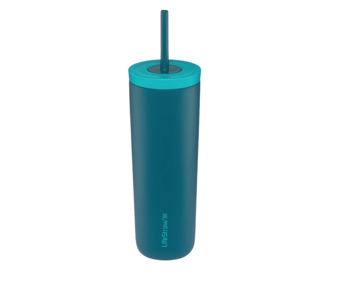 LifeStraw Go Tumbler filtreur d’eau en acier inoxydable Laguna-Teal main product photo