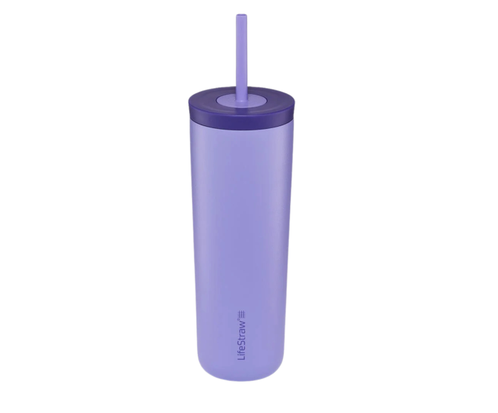 LifeStraw Go Tumbler filtreur d’eau en acier inoxydable Thistle-Purple main product photo