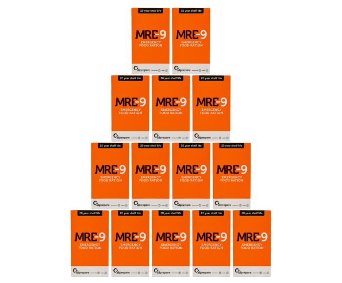 Ration d'urgence MRE-9 pour 14 Jours