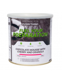 Emergency Food mousse au chocolat avec granola et cerises