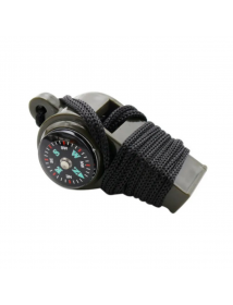 Sifflet de survie avec boussole et thermomètre