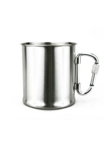 Mug en acier inoxydable avec mousqueton Mug en acier inoxydable avec mousqueton