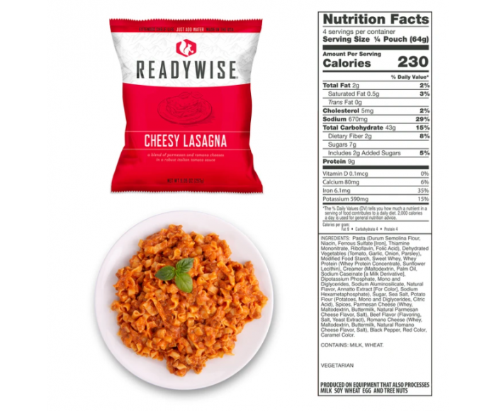 ReadyWise, 120 Portions, Ration d'urgence, Seau de légumes mélangés