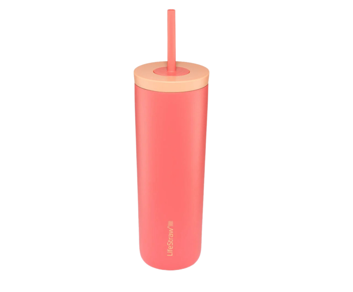 LifeStraw Go Tumbler filtreur d’eau en acier inoxydable Apricot-Pink