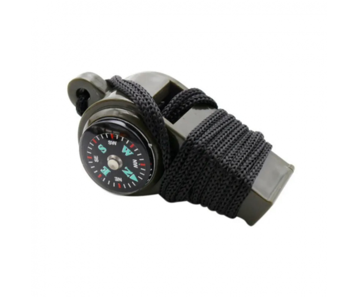 Sifflet de survie avec boussole et thermomètre main product photo