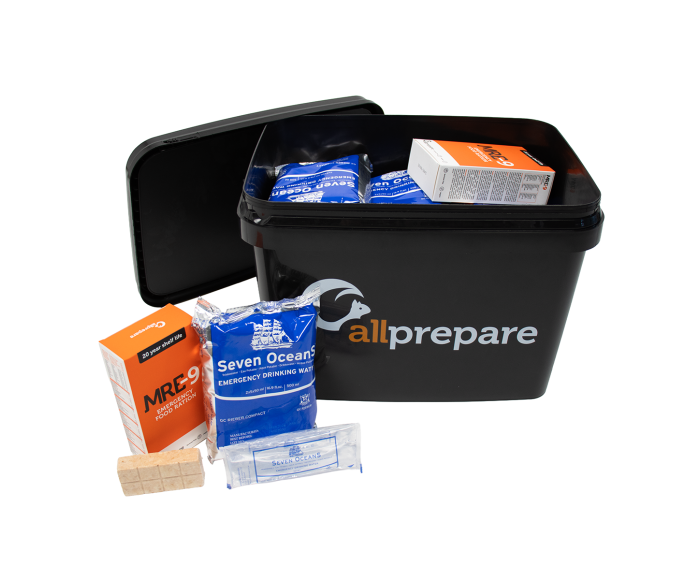 Rations d'urgence pour 72 heures (nourriture et eau)