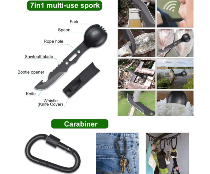 Kit De Survie Multifonctionnel Alite – Trousse D'Urgence 15 Outils Acier Inoxydable – Camping & Rando